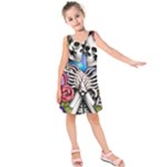 Floral Skeletons Kids  Sleeveless Dress