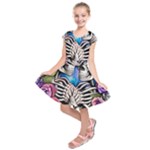 Floral Skeletons Kids  Short Sleeve Dress