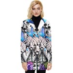 Floral Skeletons Button Up Hooded Coat 