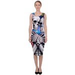 Floral Skeletons Sleeveless Pencil Dress