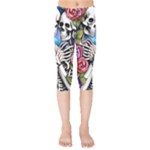 Floral Skeletons Kids  Capri Leggings 