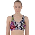 Floral Skeletons Back Weave Sports Bra