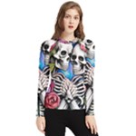 Floral Skeletons Women s Long Sleeve Rash Guard