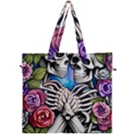 Floral Skeletons Canvas Travel Bag