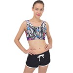 Floral Skeletons V-Back Sports Bra