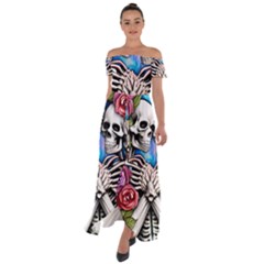 Off Shoulder Open Front Chiffon Dress 