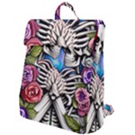 Floral Skeletons Flap Top Backpack