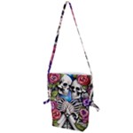 Floral Skeletons Folding Shoulder Bag