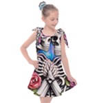 Floral Skeletons Kids  Tie Up Tunic Dress