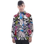 Floral Skeletons Men s Front Pocket Pullover Windbreaker