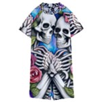 Floral Skeletons Kids  Boyleg Half Suit Swimwear