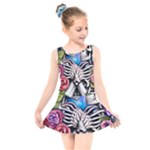 Floral Skeletons Kids  Skater Dress Swimsuit