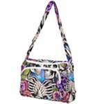 Floral Skeletons Front Pocket Crossbody Bag