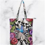 Floral Skeletons Double Zip Up Tote Bag