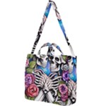 Floral Skeletons Square Shoulder Tote Bag