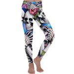 Floral Skeletons Kids  Lightweight Velour Classic Yoga Leggings