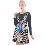 Floral Skeletons Plunge Pinafore Velour Dress