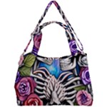 Floral Skeletons Double Compartment Shoulder Bag