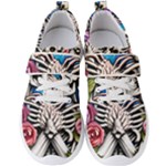 Floral Skeletons Men s Velcro Strap Shoes