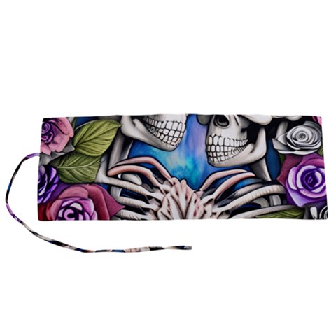 Floral Skeletons Roll Up Canvas Pencil Holder (S) from ArtsNow.com
