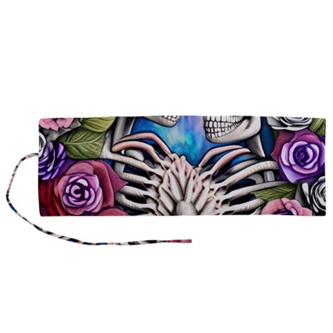 Floral Skeletons Roll Up Canvas Pencil Holder (M) from ArtsNow.com
