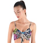 Floral Skeletons Woven Tie Front Bralet