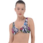 Floral Skeletons Ring Detail Bikini Top