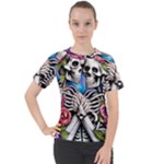 Floral Skeletons Women s Sport Raglan Tee