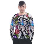 Floral Skeletons Men s Long Sleeve Raglan Tee