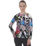 Floral Skeletons Women s Long Sleeve Raglan Tee