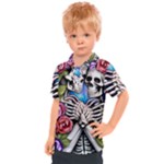 Floral Skeletons Kids  Polo Tee