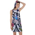 Floral Skeletons Racer Back Hoodie Dress