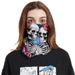 Floral Skeletons Face Covering Bandana (Two Sides)