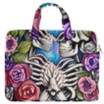 Floral Skeletons MacBook Pro 16  Double Pocket Laptop Bag 