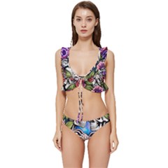 Low Cut Ruffle Edge Bikini Set 