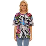 Floral Skeletons Oversized Basic Tee