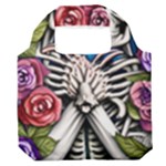 Floral Skeletons Premium Foldable Grocery Recycle Bag