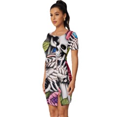 Fitted Knot Split End Bodycon Dress 