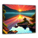 Sunset Over A Lake Canvas 24  x 20  (Stretched)