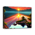 Sunset Over A Lake Deluxe Canvas 16  x 12  (Stretched) 