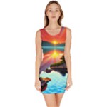 Sunset Over A Lake Bodycon Dress