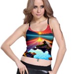 Sunset Over A Lake Spaghetti Strap Bra Top