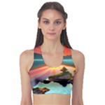 Sunset Over A Lake Sports Bra