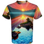 Sunset Over A Lake Men s Cotton Tee