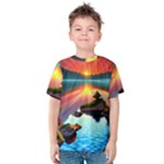 Sunset Over A Lake Kids  Cotton Tee