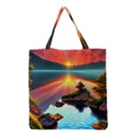Sunset Over A Lake Grocery Tote Bag