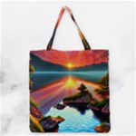 Sunset Over A Lake Grocery Tote Bag