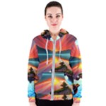 Sunset Over A Lake Women s Zipper Hoodie