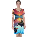 Sunset Over A Lake Short Sleeve Nightdress