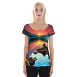 Sunset Over A Lake Cap Sleeve Top